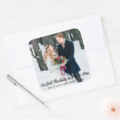 Elegante eerste kerst als Mr en Mrs Large Vierkante Sticker (Envelop)