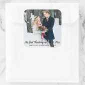 Elegante eerste kerst als Mr en Mrs Large Vierkante Sticker (Tas)