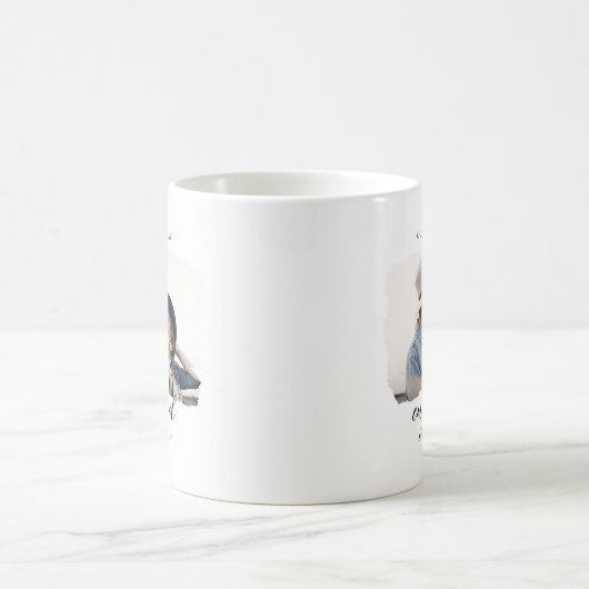 Elegante eerste kerst betrokken foto minimaal koffiemok (Center)