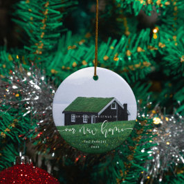 Elegante eerste kerst in ons nieuwe huis Foto Keramisch Ornament