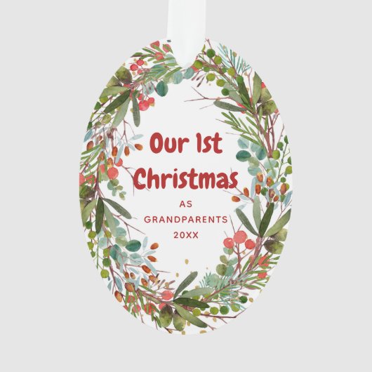 Elegante eerste kerst krans ornament (achterkant)