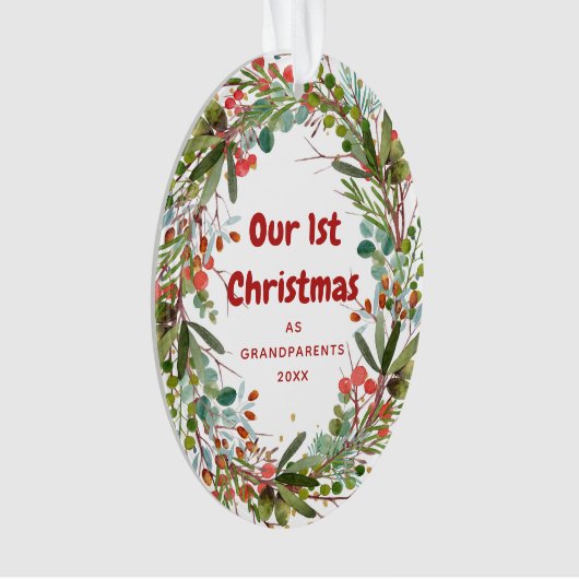 Elegante eerste kerst krans ornament (voorkant)