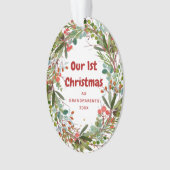 Elegante eerste kerst krans ornament (voorkant)