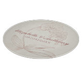 Elegante eerste kerst Pas getrouwd monogram snijde Snijplank (Hoek)