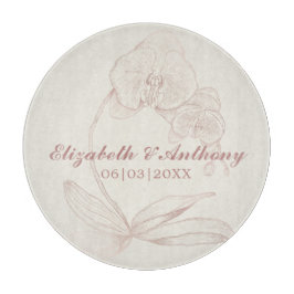 Elegante eerste kerst Pas getrouwd monogram snijde Snijplank