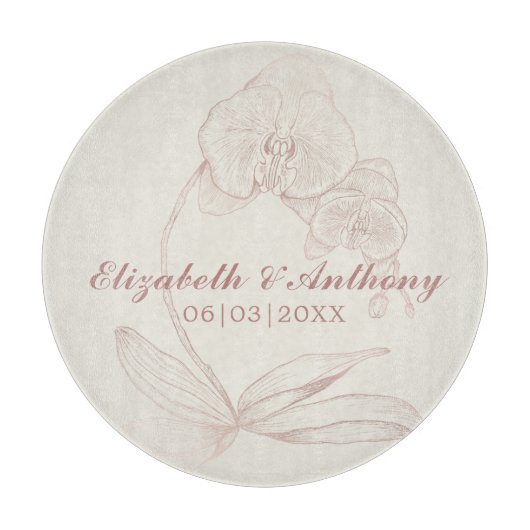 Elegante eerste kerst Pas getrouwd monogram snijde Snijplank (Voorkant)