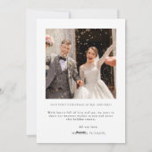 Elegante Eerste Kerstmis Getrouwd Foto van Jonggeh Feestdagenkaart (Achterkant)