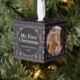 Elegante eerste kerstmis van de baby met eigen naa decoratie