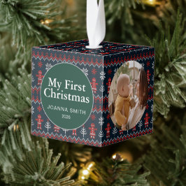 Elegante eerste kerstmis van de baby met eigen naa decoratie
