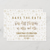 Elegante eerste kerstviering Save the Date (Voorkant / Achterkant)