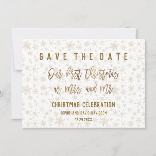 Elegante eerste kerstviering Save the Date (Voorkant)