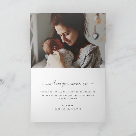 Elegante eerste Moederdag aangepaste foto collage Kaart (Binnen)