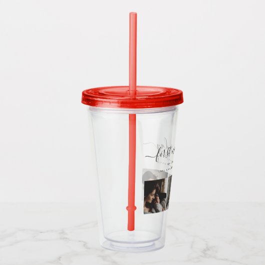 Elegante eerste Moederdag aangepaste fotocollage Acryl Drinkbeker (Rechts)