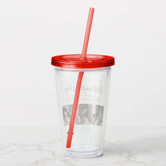 Elegante eerste Moederdag aangepaste fotocollage Acryl Drinkbeker (Achterkant)