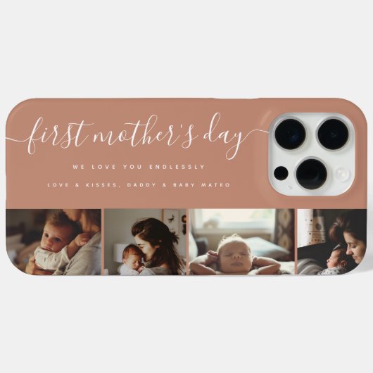 Elegante eerste Moederdag aangepaste fotocollage Case-Mate iPhone Case (Achterkant (horizontaal))