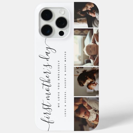 Elegante eerste Moederdag aangepaste fotocollage Case-Mate iPhone Case (Achterkant)