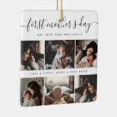 Elegante eerste Moederdag aangepaste fotocollage Keramisch Ornament (Rechts)