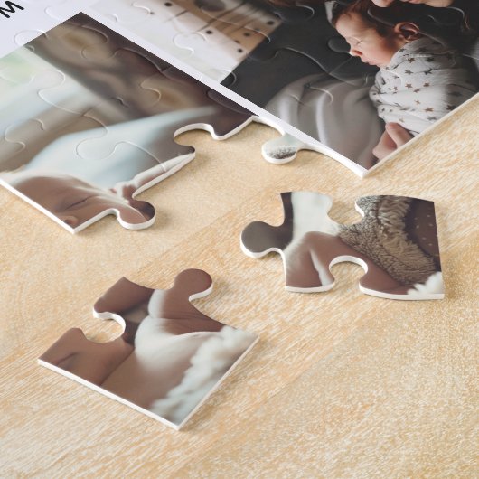 Elegante eerste Moederdag aangepaste fotocollage Legpuzzel (Zijkant)