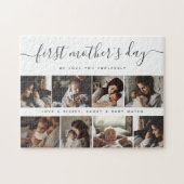 Elegante eerste Moederdag aangepaste fotocollage Legpuzzel (Horizontaal)