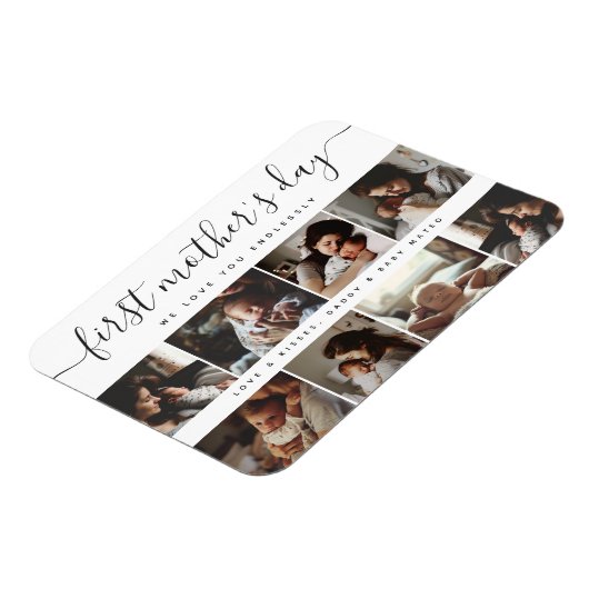 Elegante eerste Moederdag aangepaste fotocollage Magneet (Linkerzijde)