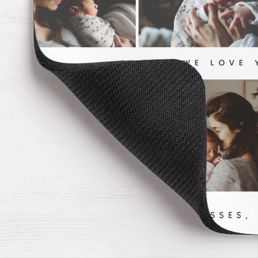 Elegante eerste Moederdag aangepaste fotocollage Muismat (Hoek)