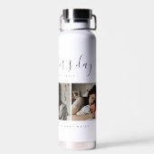 Elegante eerste Moederdag aangepaste fotocollage Waterfles (Achterkant)