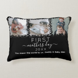 Elegante eerste moederdag fotocollage accent kussen