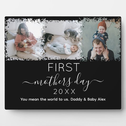Elegante eerste moederdag fotocollage fotoplaat (Voorkant)