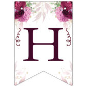 Elegante eerste verjaardag Bourgondische herfst Vlaggetjes (Tweede vlag)