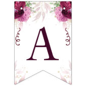 Elegante eerste verjaardag Bourgondische herfst Vlaggetjes (Derde vlag)