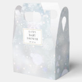 Elegante Eerste Wintervlokken Baby Shower Bedankdoosjes (Geopend)