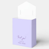 Elegante effen paarse lavendel bedankdoosjes (Geopend)