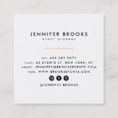 Elegante effen perzik sinaasappel blauwgroen moder vierkante visitekaartje (Achterkant)