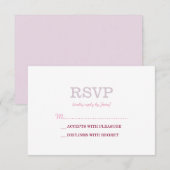Elegante effen witte lavendel RSVP (Voorkant / Achterkant)