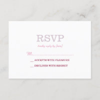Elegante effen witte lavendel RSVP