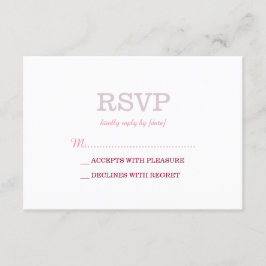Elegante effen witte lavendel RSVP Kaartje