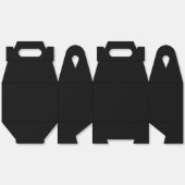 Elegante effen zwarte bedankdoosjes (Ongevouwen)