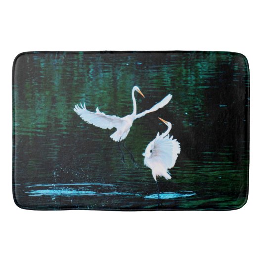 Elegante Egrets in Dance Badmat (Voorkant)