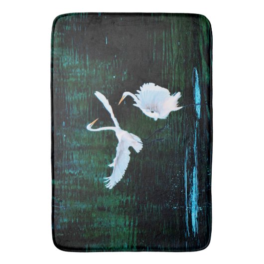 Elegante Egrets in Dance Badmat (Voorkant Verticaal)