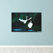Elegante Egrets in Dance Canvas Afdruk (Insitu (Houten vloer))