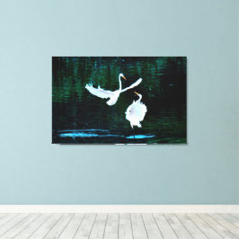 Elegante Egrets in Dance Canvas Afdruk