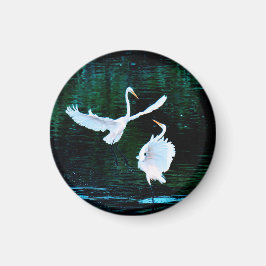 Elegante Egrets in Dance Magneet