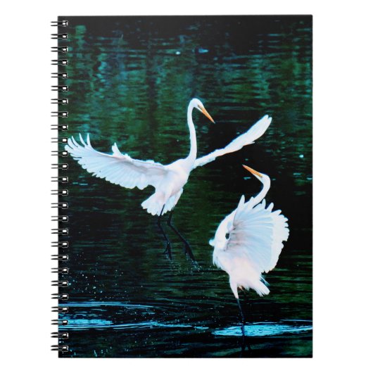 Elegante Egrets in Dance Notitieboek (Voorkant)