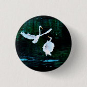 Elegante Egrets in Dance Ronde Button 3,2 Cm (Voorkant)