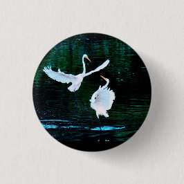 Elegante Egrets in Dance Ronde Button 3,2 Cm