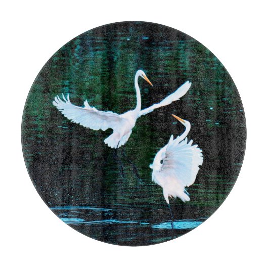 Elegante Egrets in Dance Snijplank (Voorkant)