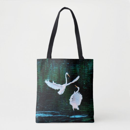 Elegante Egrets in Dance Tote Bag (Voorkant)