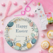 Elegante Ei Bloemen Pasen Papieren Bordje (Feest)