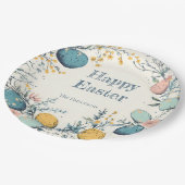 Elegante Ei Bloemen Pasen Papieren Bordje (Gekanteld)