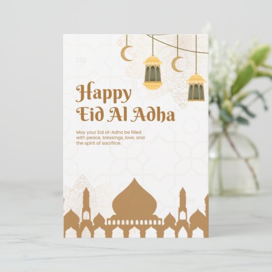 Elegante Eid Al-Adha Groetposter Kaart (Staand voorkant)